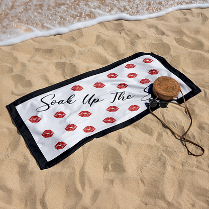 Sandless Beach Towels Red and Black