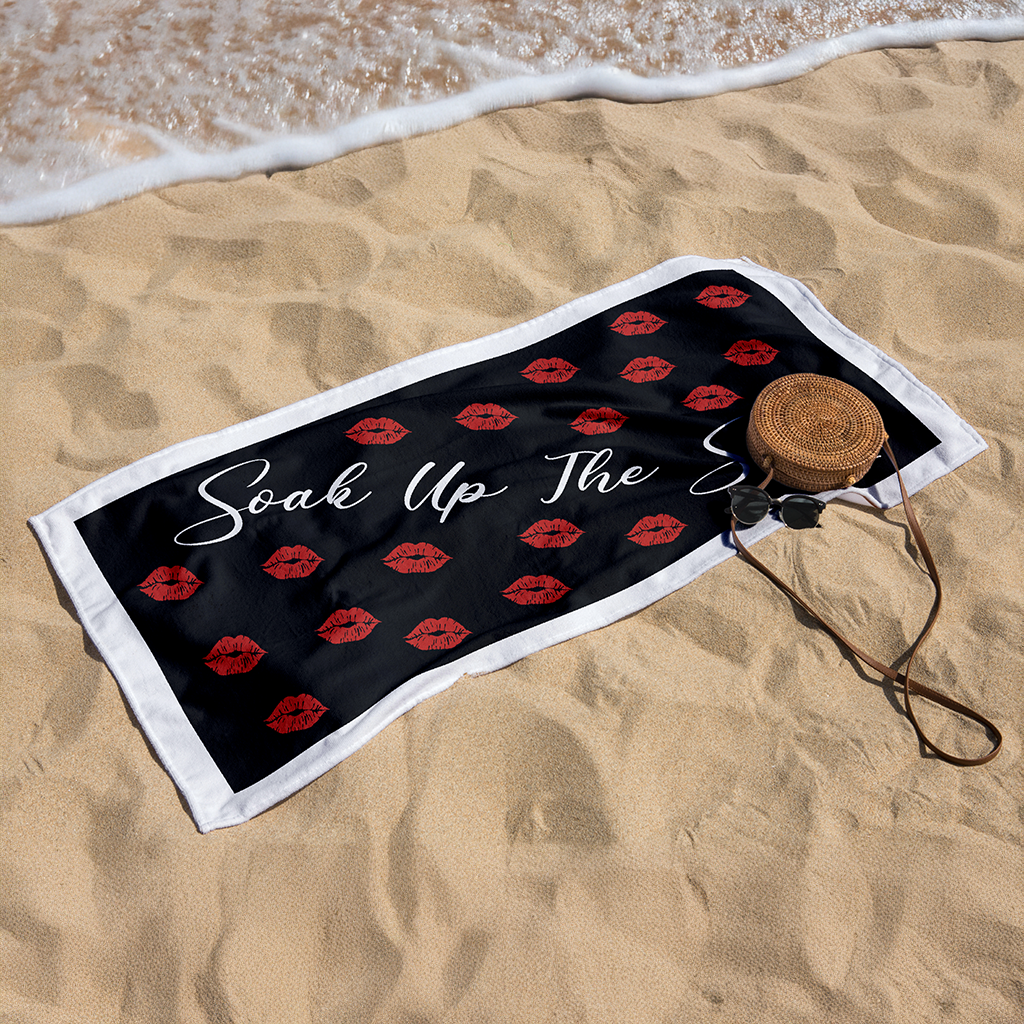 Sandless Beach Towels Red and Black